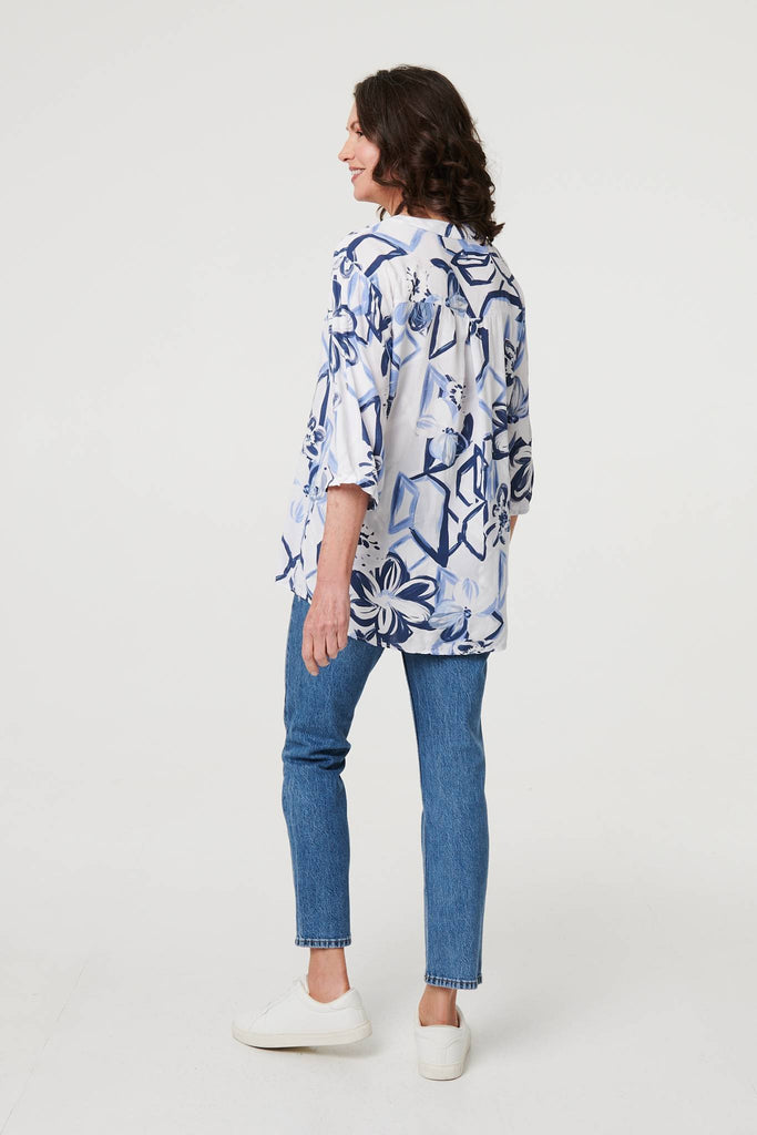 Floral Sequin Embellished Blouse Top
