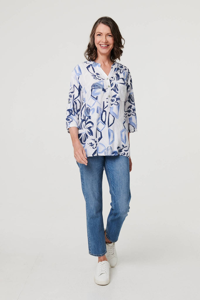 Floral Sequin Embellished Blouse Top