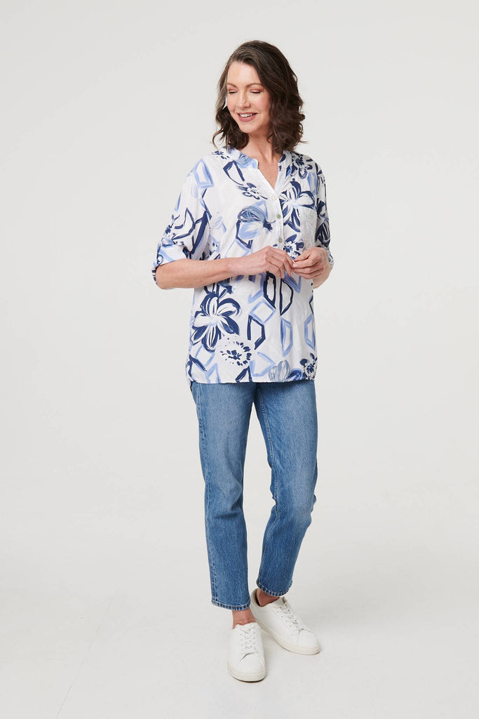 Floral Sequin Embellished Blouse Top