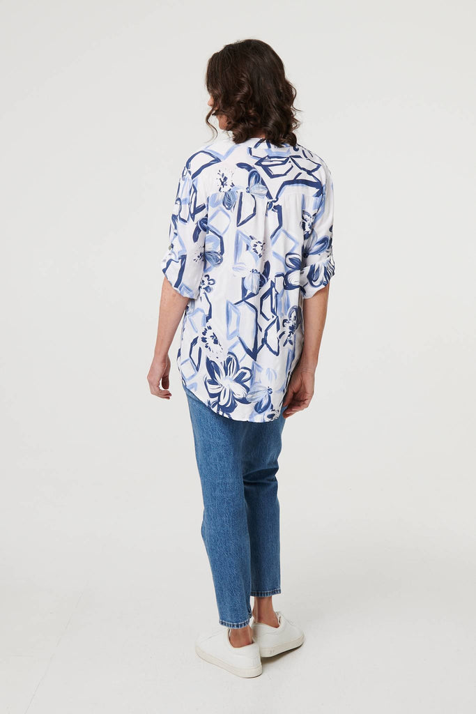 Floral Sequin Embellished Blouse Top