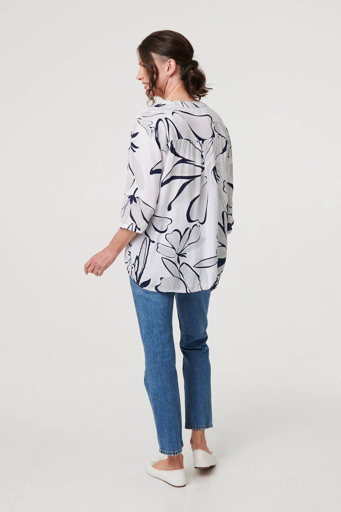 Floral Sequin Detail Relaxed Blouse