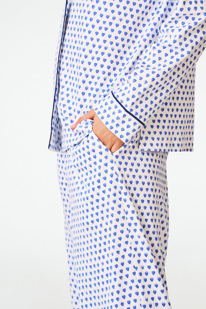 Hearts Long Sleeve Polo Pajamas