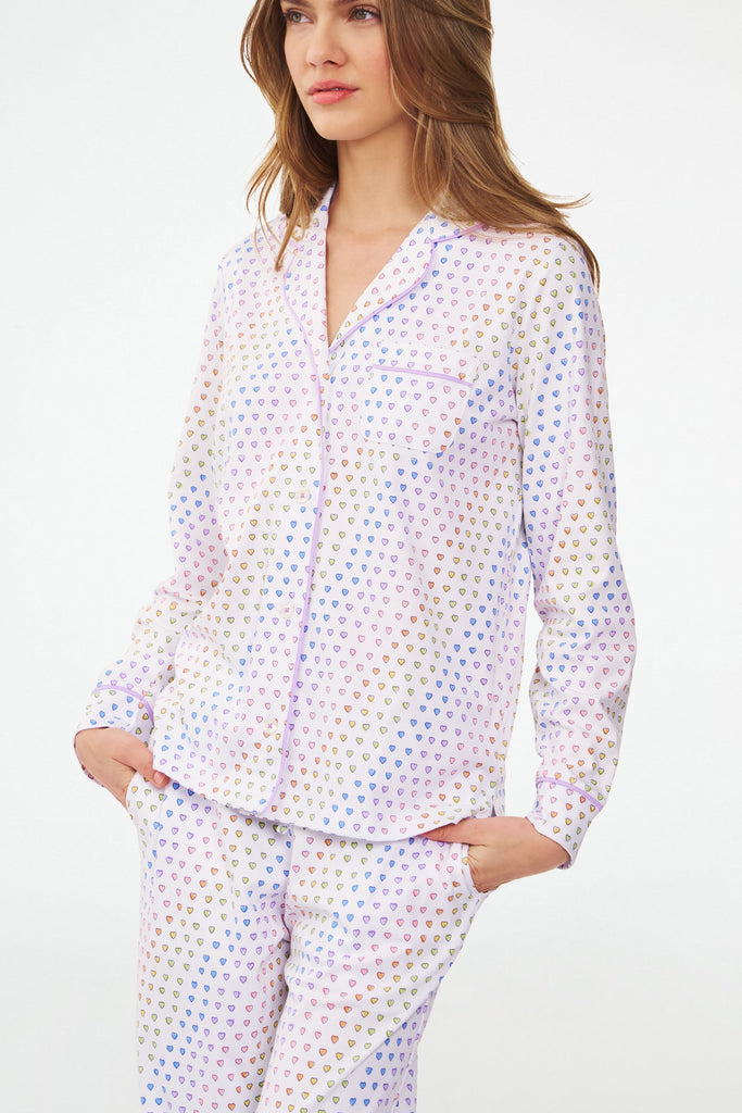 Disco Hearts Long Sleeve Polo Pajamas