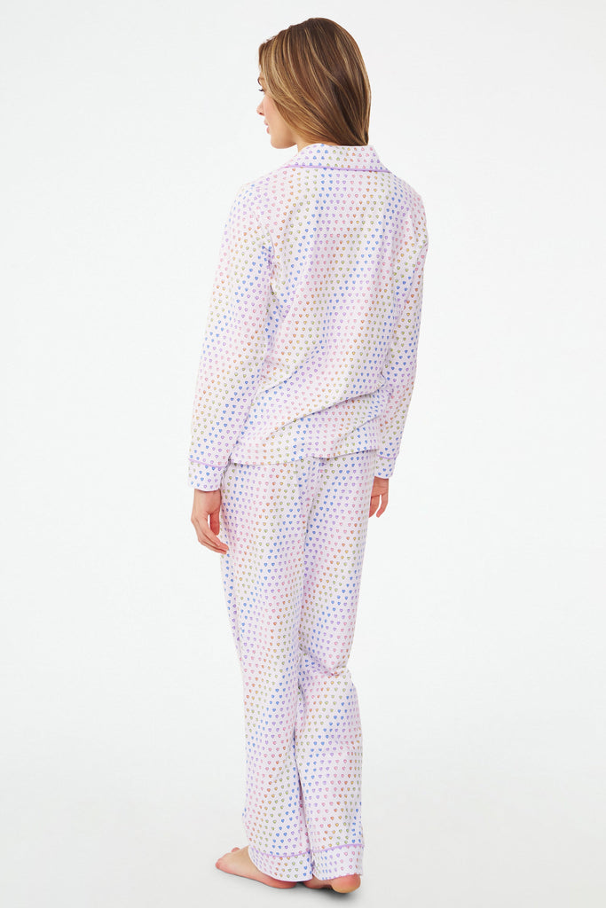 Disco Hearts Long Sleeve Polo Pajamas