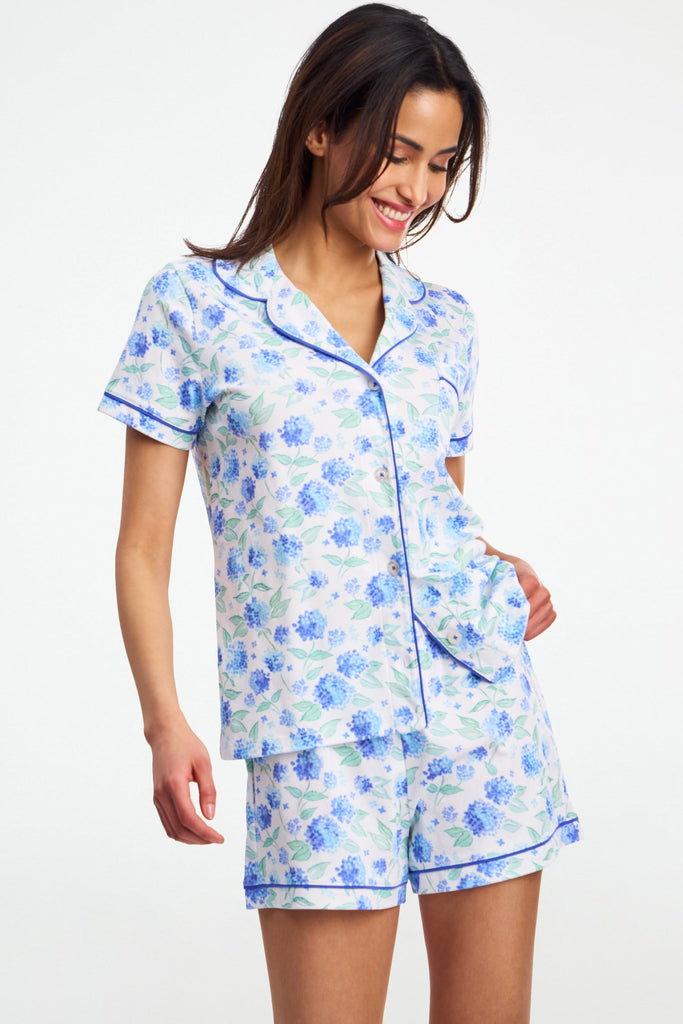 Ditsy Hydrangea Polo Pajamas