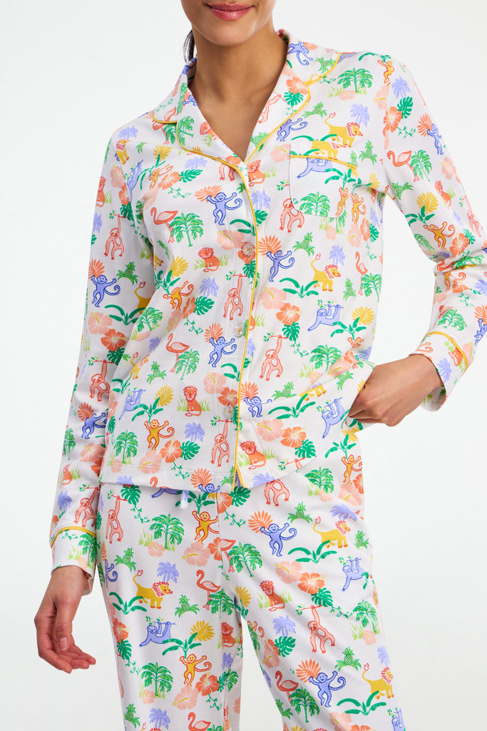 Jungle Party Long Sleeve Polo Pajamas