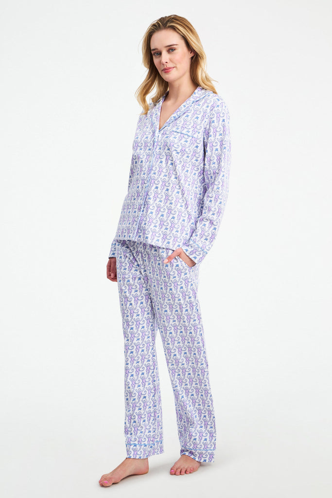 Monkey Long Sleeve Polo Pajamas