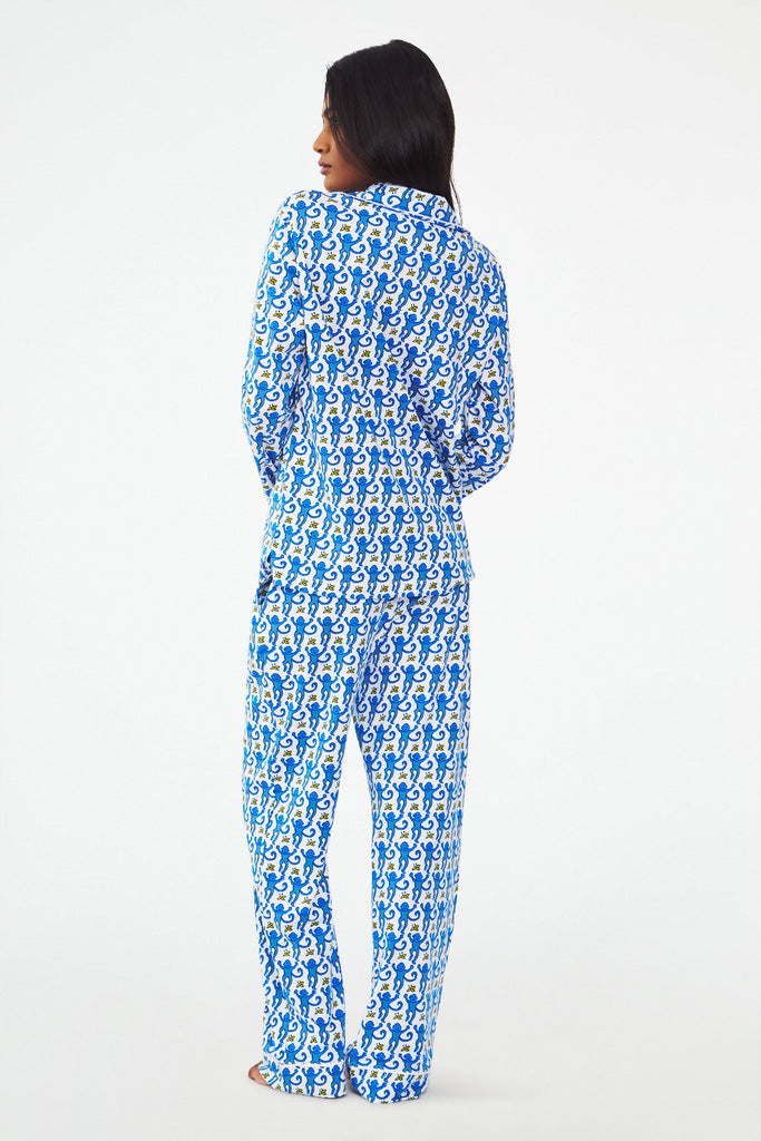 Monkey Long Sleeve Polo Pajamas