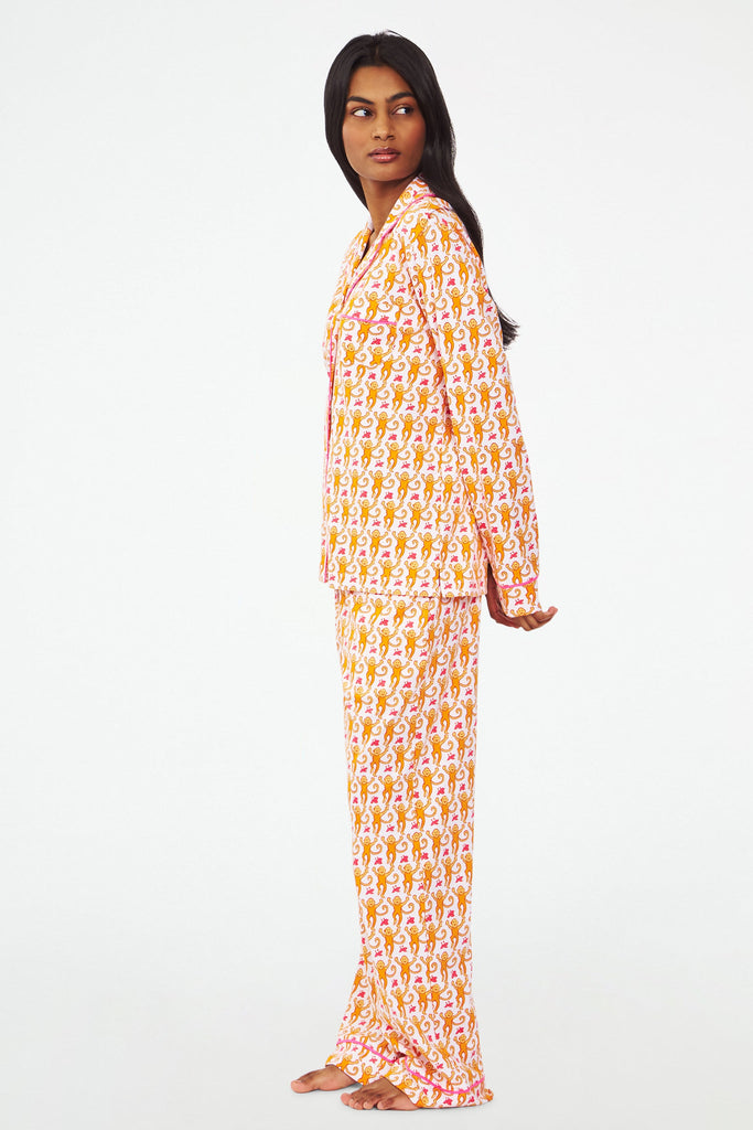 Monkey Long Sleeve Polo Pajamas