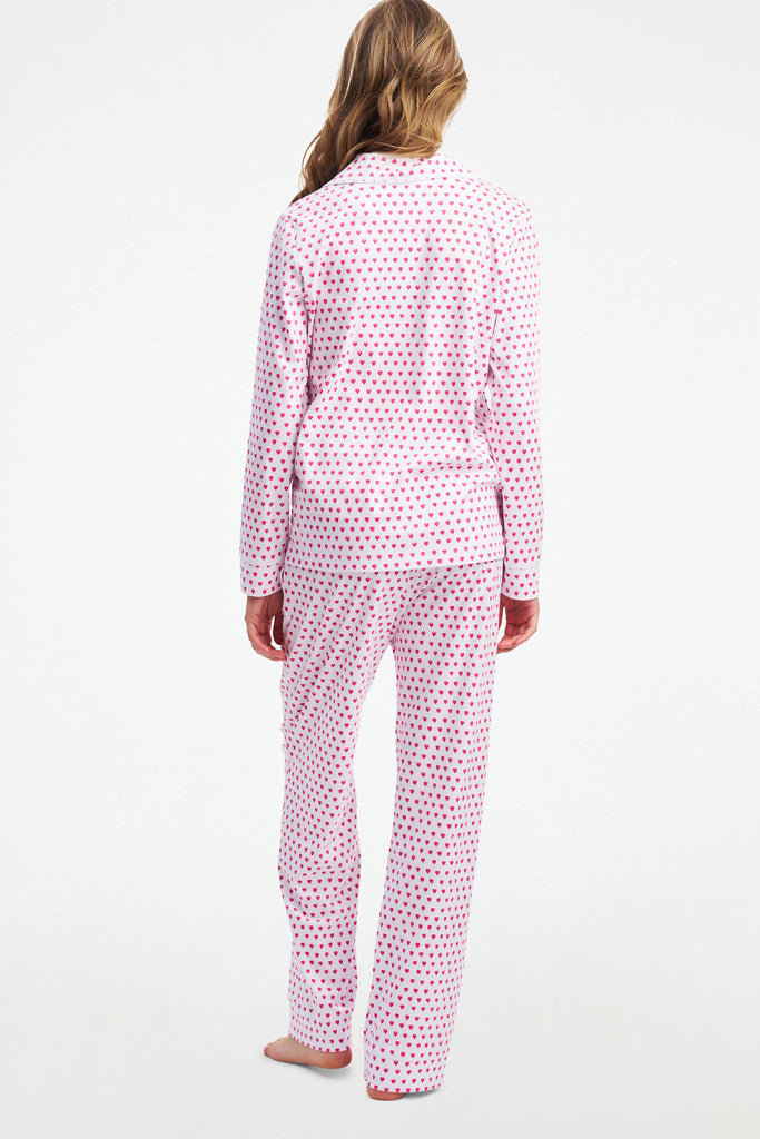 Hearts Long Sleeve Polo Pajamas