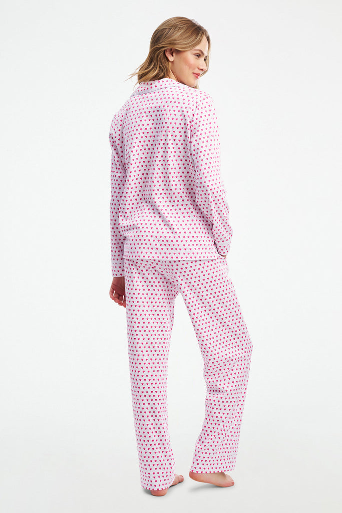 Hearts Long Sleeve Polo Pajamas