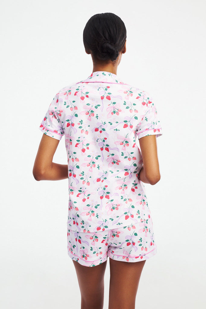 Strawberry Bows Polo Pajamas
