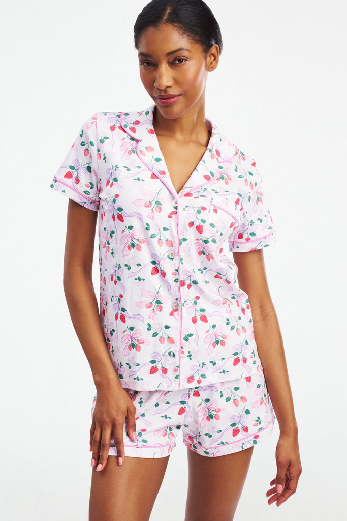 Strawberry Bows Polo Pajamas